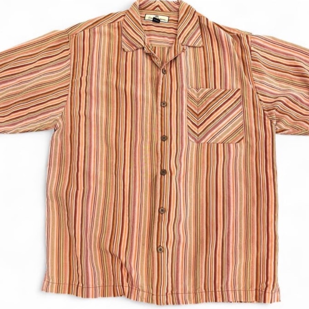 Tommy Bahama Striped Short Sleeve Men's Shirt medium